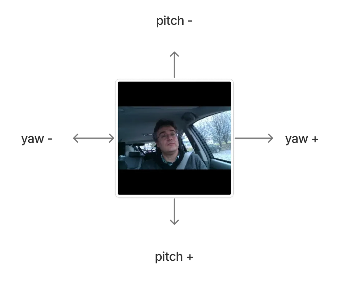 프로젝트 데이터(DMD, yawDD)에 적용한 yaw, pitch 부호